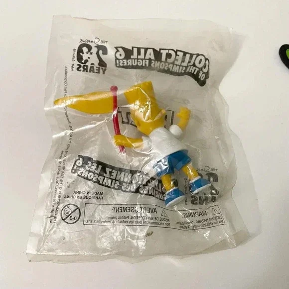 Lot of 6 The Simpsons Toys Keychains Bart Krusty the Clown Maggie Groundskeeper - Picture 3 of 16